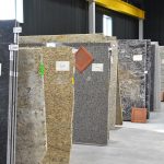 stacks of granite slabs