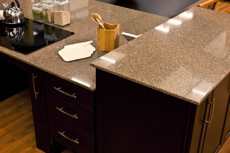 brown quartz kitchen counters