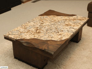 Gorgeous Wood and Granite End Table